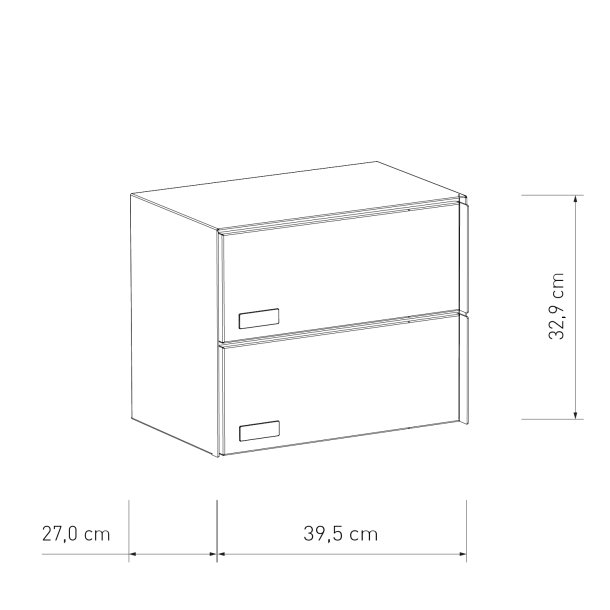 OSLO-2 postkasse med 2 enheder - SORT