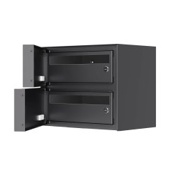 OSLO-2 postkasse med 2 enheder - SORT