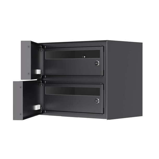 OSLO-2 postkasse med 2 enheder - SORT