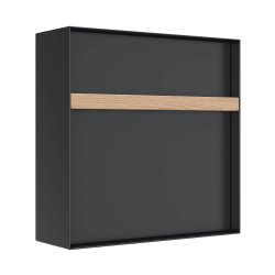 Oxford postkasse med tr hndtag - Moderne design - Antracit