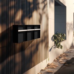 Oxford postkasse med tr hndtag - Moderne design - Antracit