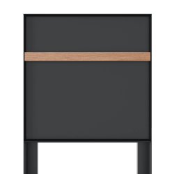 Oxford postkasse med tr hndtag - Inkl. stander - Moderne design - Antracit