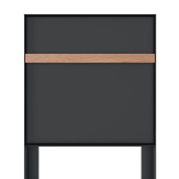 Oxford postkasse med tr hndtag - Inkl. stander - Moderne design - Antracit