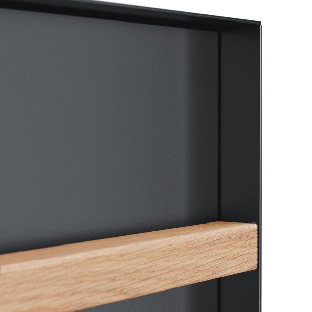 Oxford postkasse med tr hndtag - Inkl. stander - Moderne design - Antracit