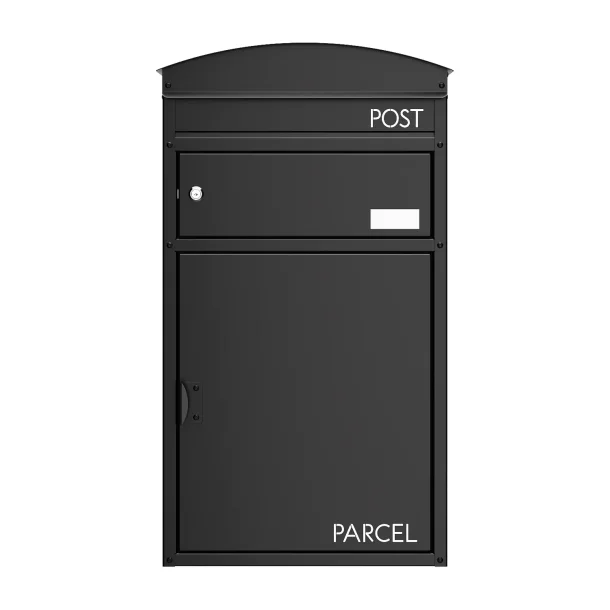 Sort TYR Pakkepostkasse til vg, aflst rum til Breve.