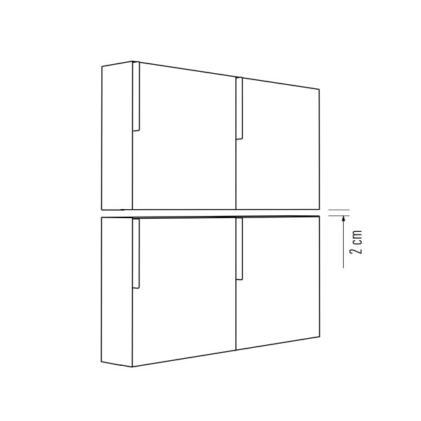 Sort Kvadratisk Designpostkasse med Laminat front - Porto