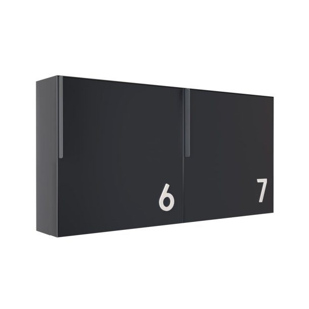 Antracit Kvadratisk Designpostkasse - Porto