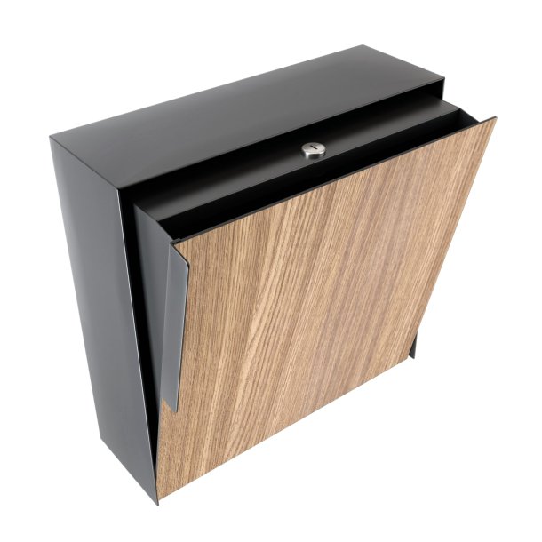 Antracit Kvadratisk Designpostkasse med Laminat front - Porto