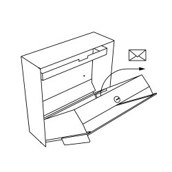 Sort Kvadratisk Designpostkasse med Laminat front - Porto