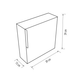 Sort Kvadratisk Designpostkasse med Laminat front - Porto