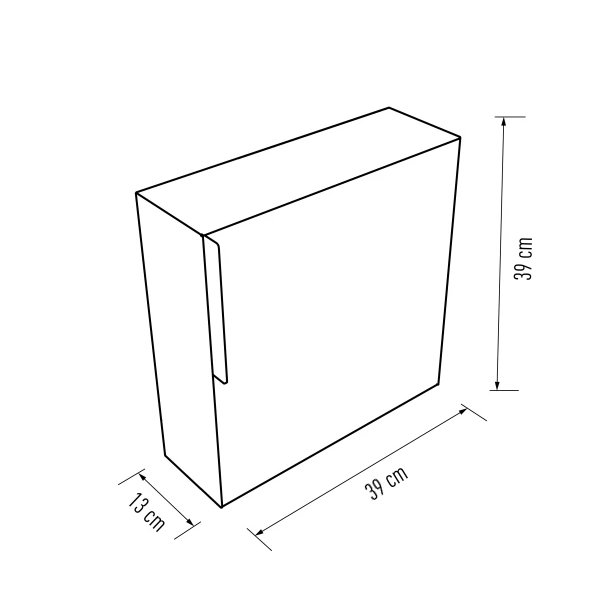 Sort Kvadratisk Designpostkasse med Laminat front - Porto