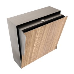Rustfrit Stl Kvadratisk Designpostkasse med Laminat front - Porto