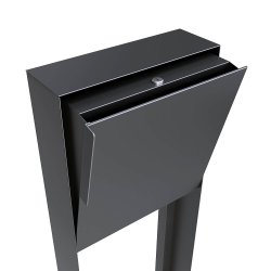 Antracit Design Postkasse med Stander - Porto