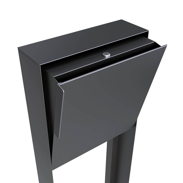 Antracit Design Postkasse med Stander - Porto