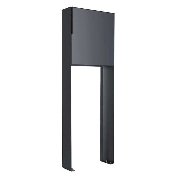 Antracit Design Postkasse med Stander - Porto