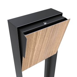 Antracit Design Postkasse med Laminat front - Inkl. Stander - Porto