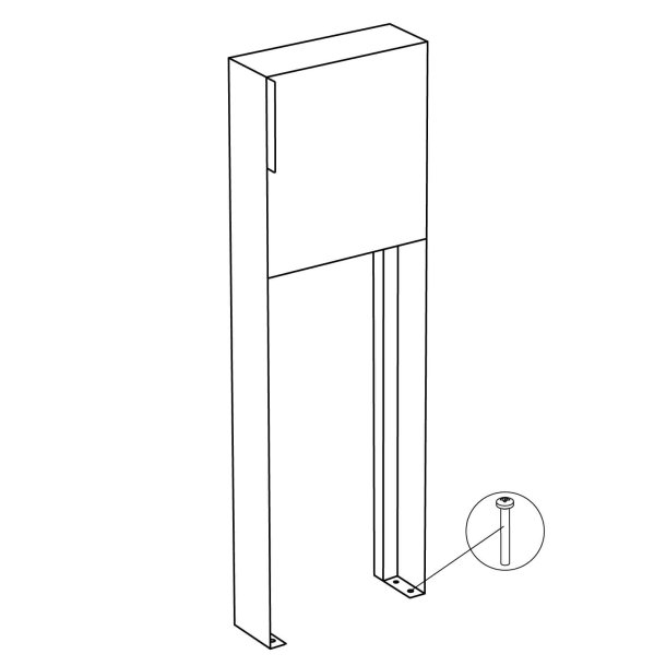 Rust Design Postkasse med Laminat front - Inkl. Stander - Porto