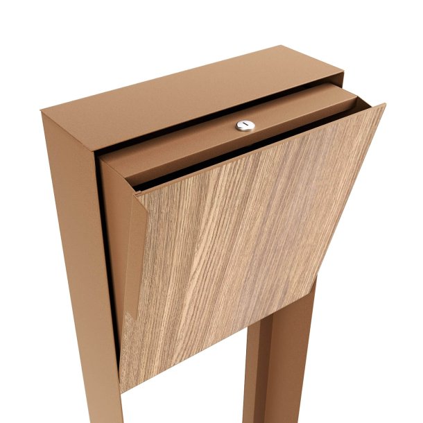 Rust Design Postkasse med Laminat front - Inkl. Stander - Porto