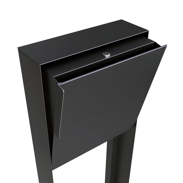 Sort Design Postkasse med Stander - Porto
