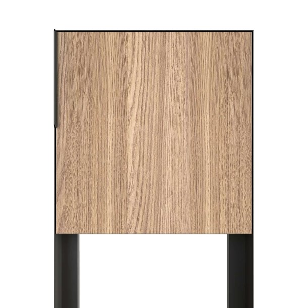 Sort Design Postkasse med Laminat front - Inkl. Stander - Porto