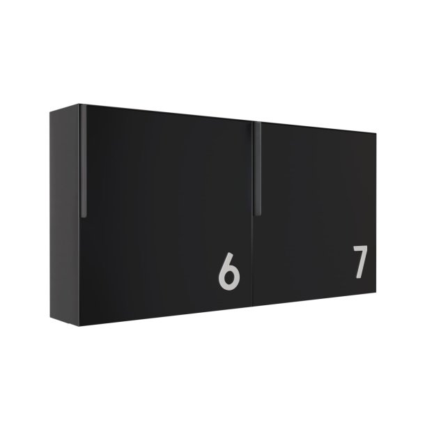 Sort Kvadratisk Designpostkasse - Porto