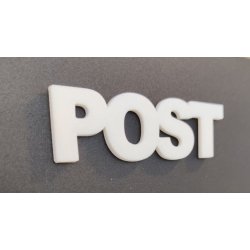 Klassisk Posthorn samt teksten POST til din postkasse