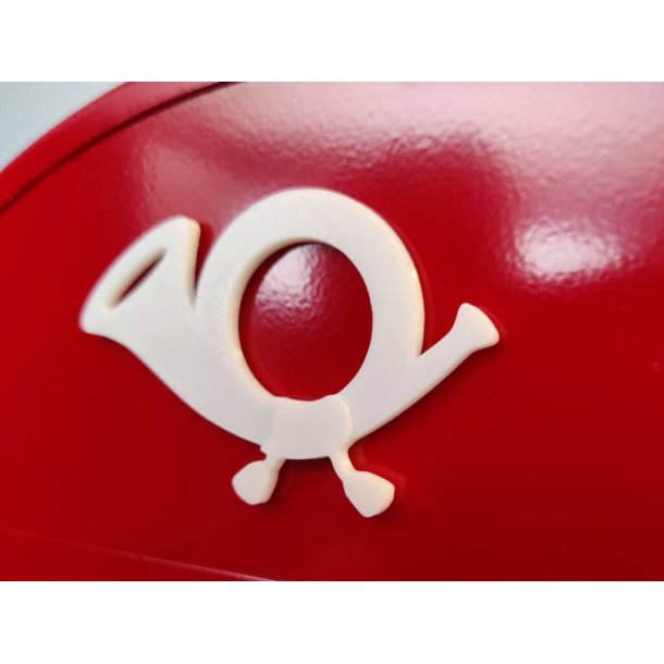 Klassisk Posthorn samt teksten POST til din postkasse