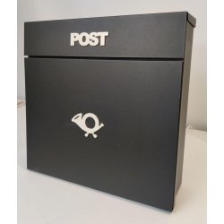 Klassisk Posthorn samt teksten POST til din postkasse