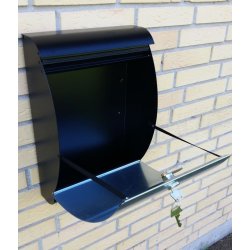 MEFA Trend 300 Puffin postkasse i SORT - Rustfrit stl front