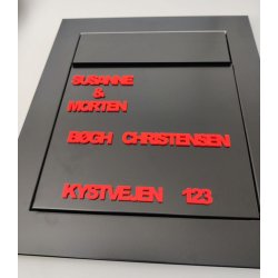 Navn med sammenhngende bogstaver til Postkasse eller Dr