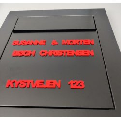 Navn med sammenhngende bogstaver til Postkasse eller Dr