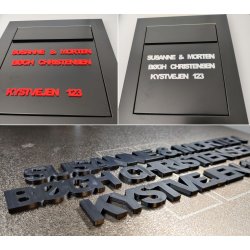 Navn med sammenhngende bogstaver til Postkasse eller Dr