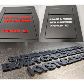 Navn med sammenhngende bogstaver til Postkasse eller Dr