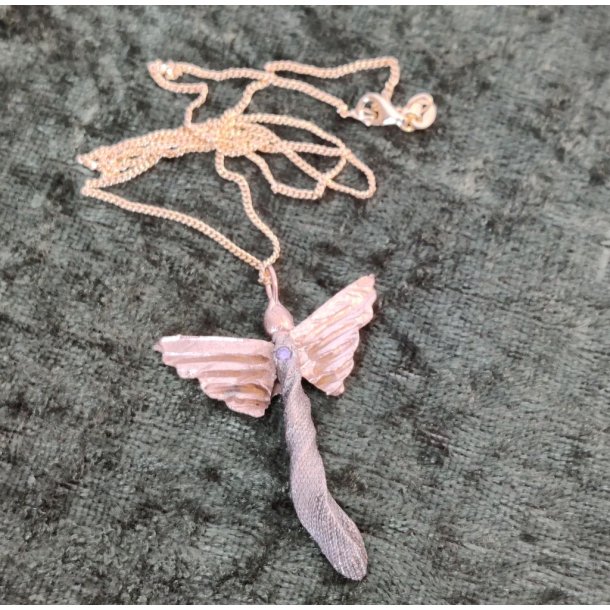 Skytsengel af Guldbronze og Jernbronze med Zirkonia sten,  Incl. forgyldt panserkde p 455 mm.