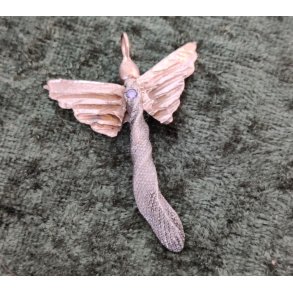 Skytsengel af Guldbronze og Jernbronze med Zirkonia sten.