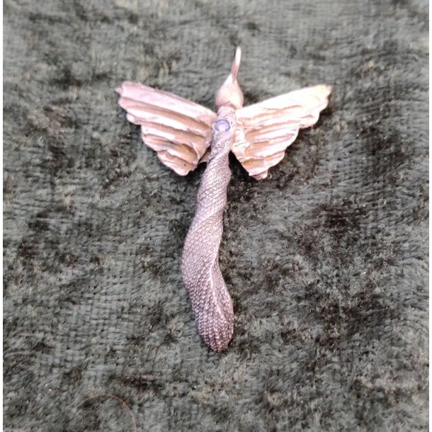 Skytsengel af Guldbronze og Jernbronze med Zirkonia sten,  Incl. forgyldt panserkde p 455 mm.