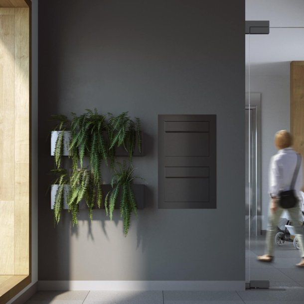 Indbygnings postkasse Sora "Exclusive" - Med 6 Stift ls - SORT lakering