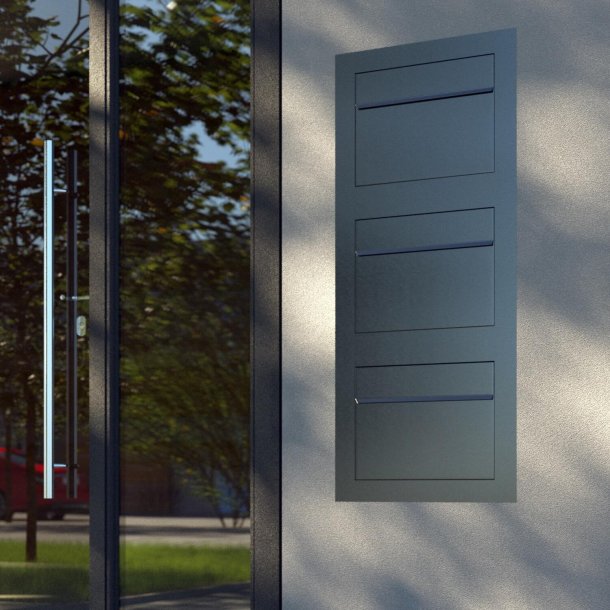 Indbygnings postkasse Sora "Exclusive" - Med 6 Stift ls - SORT lakering