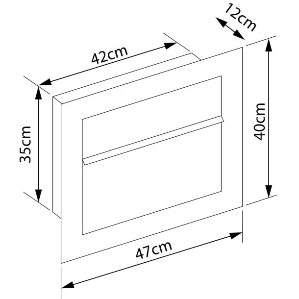 Indbygnings postkasse Sora "Exclusive" - Med 6 Stift ls - SORT lakering