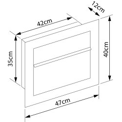 Indbygningspostkasse SORA - ANTRAZIT gr lakering