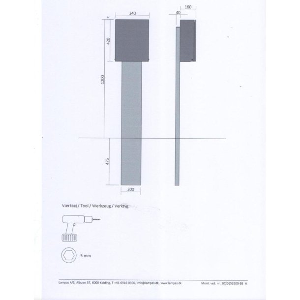 OUTFIT L990 Design postkasse - SORT