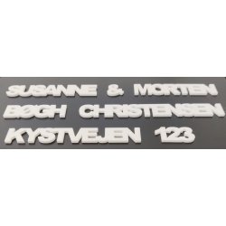 Navn med sammenhngende bogstaver til Postkasse eller Dr