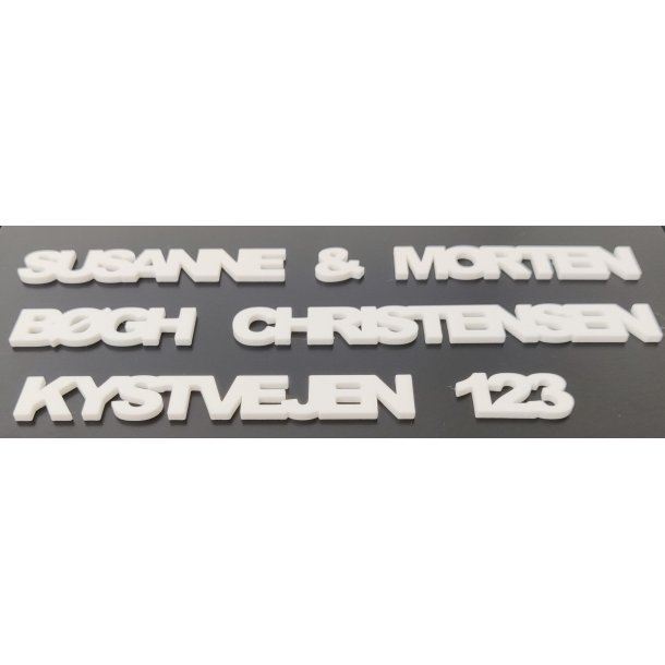 Navn med sammenhngende bogstaver til Postkasse eller Dr