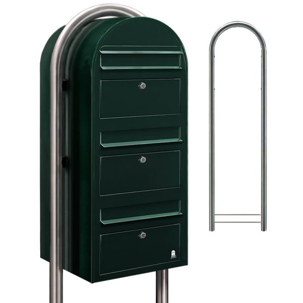 Postkasseanlg 3 familier - BobiTrio SORT GRN