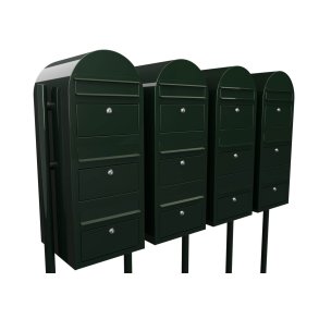 Postkasseanlg med stander - 12 enheder - BobiTrio Sort Grn