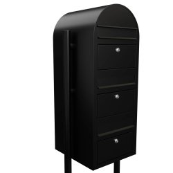 Postkasseanlg med stander - 3 enheder - BobiTrio SORT STRUKTUR