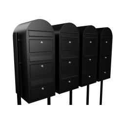 Postkasseanlg med stander - 12 enheder - BobiTrio SORT STRUKTUR