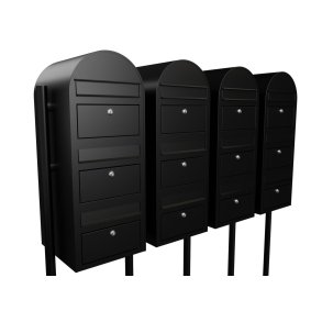 Postkasseanlg med stander - 12 enheder - BobiTrio SORT STRUKTUR