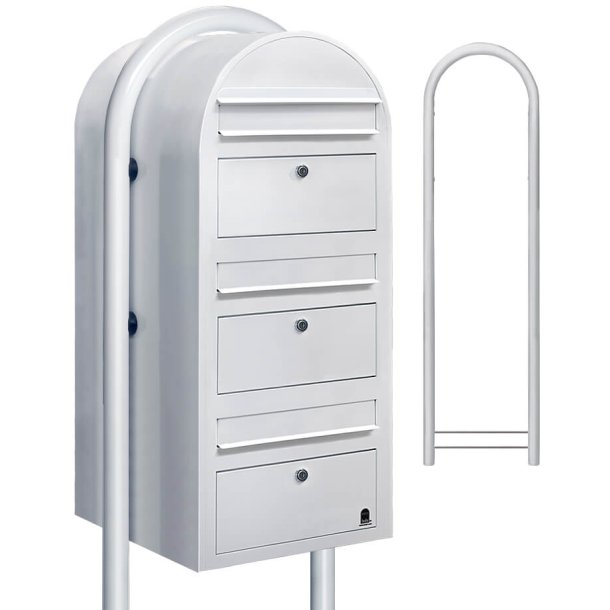 Postkasseanlg 3 familier - BobiTrio HVID