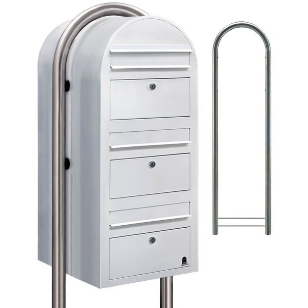 Postkasseanlg 3 familier - BobiTrio HVID